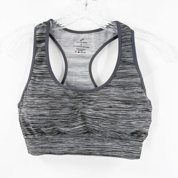 Shadow Sport Heather Gray Removable Padded Racerback Sports Bra Women's Medium - Picture 1 of 6